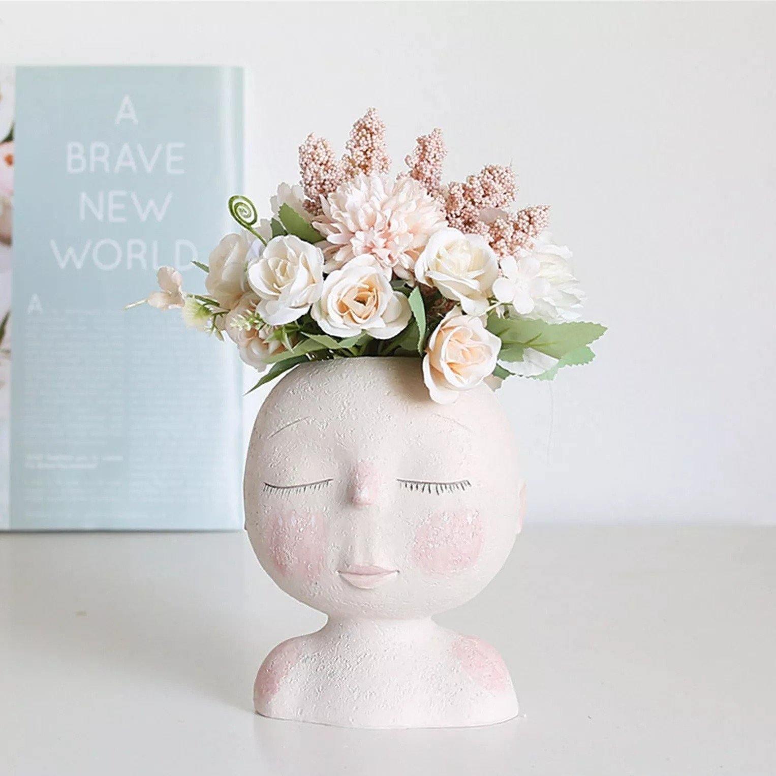 Tranquil Sleep Face Planter Vase